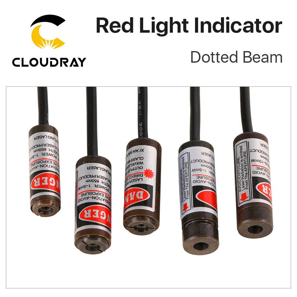 Cloudray Red Dotted Beam Light  650nm 5V Infrared Adjustable Laser Module Locator + Adapter for Fiber Marking or Cutting Machine