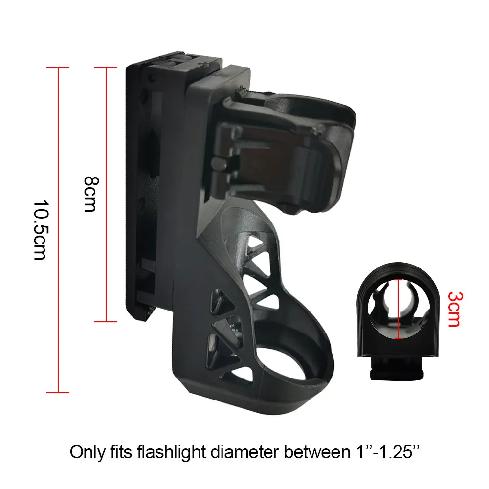 360° Tactical Flashlight Holster Angle Rotatable With Lever Side Lock System Quick Unplug Torch Holder for 1\