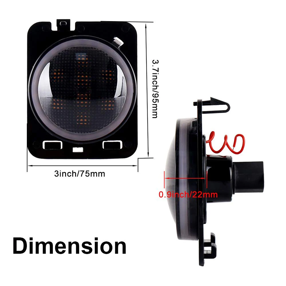 LED wędzone przedni błotnik-flary Parking lampa kierunkowskazów białe Halo boczne światła sygnalizacyjne dla-jeep-wrangler JK JKU 2007 do 2017