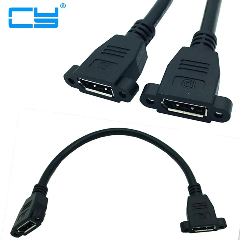 DisplayPort Female Socket Panel Mount to Socket Panel Mount Female Extension Cable DP Female to Female cable 0.3m