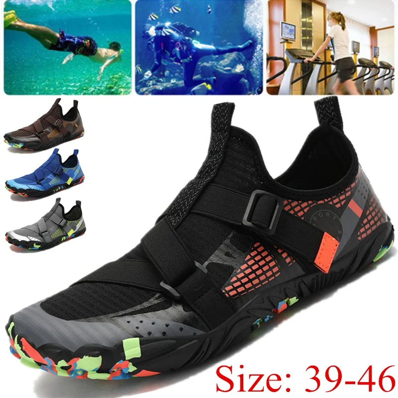 New Fashion Men's Beach Aqua Swimming Shoes Upstream Barefoot Sneakers Breathable Wading Sneakers Surfing Sandals Water Footwear