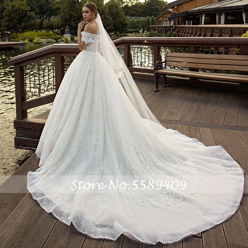 Traugel Vestidos De Novia Sexy Sweetheart Lace Wedding Dresses Luxury Applique Beaded Backless Chapel Train A Line Bridal Gown