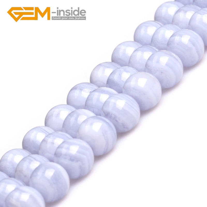 Round Natural Chalcedony Beads Natural Stone Beads 6mm-12mm Loose Bead For Bracelet or Necklace Making Strand 15\