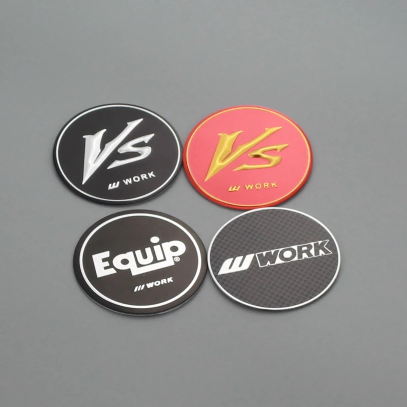 4pcs 50mm center cap sticker for rims rays volk work emotion vs logo car racing modified emblem on wheel cover