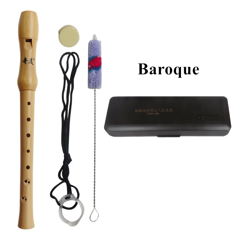 Wooden Recorder Soprano 8 hole Germanic/Baroque Vertical Clarinet Flute Chinese Vertical Flauta Wood wind Musical Instrument