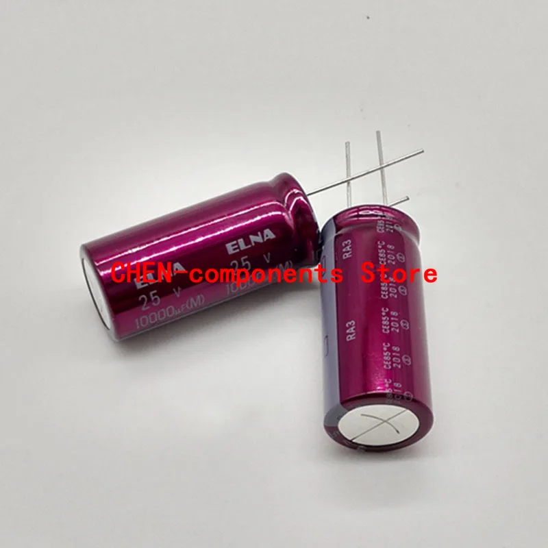 

10PCS ELNA RA3 25V10000UF P7.5MM 18X40MM Audio filter electrolytic capacitor 10000uF/25v 85degrees 10000UF 25V Purple robe