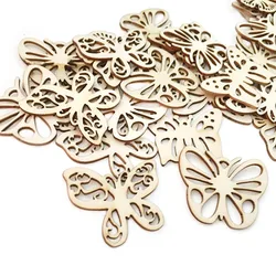 10Pcs Natural Butterfly Wood Slices For DIY Crafts Supplies Scrapbooking Accessories Handcraft Wooden Embellishment Home Decor