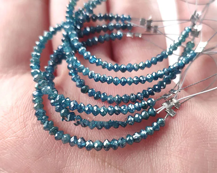 loose beads diamond roundel faceted blue green 2mm for DIY jewelry making 6cm  FPPJ wholesalenature