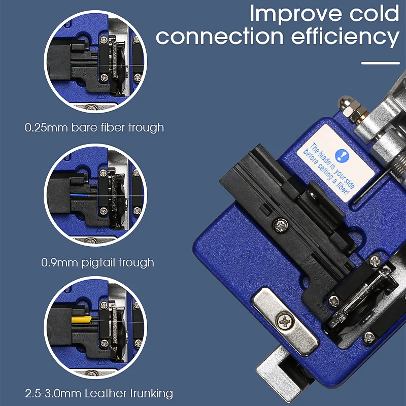 FC-6S Fiber Cleaver FTTH Optical Fiber Cable Cutting Tools Fiber Cable Cutter Knife 16 Surface Blade Metal Material