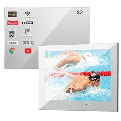 Souria 55 Inch Smart Tivi LED Chống Thấm Nước Cho Nhà Tắm Phòng Xông Hơi IP66 Treo Tường Màn Hình Lớn Hiển Thị (Gương/màu Sắc Đen)