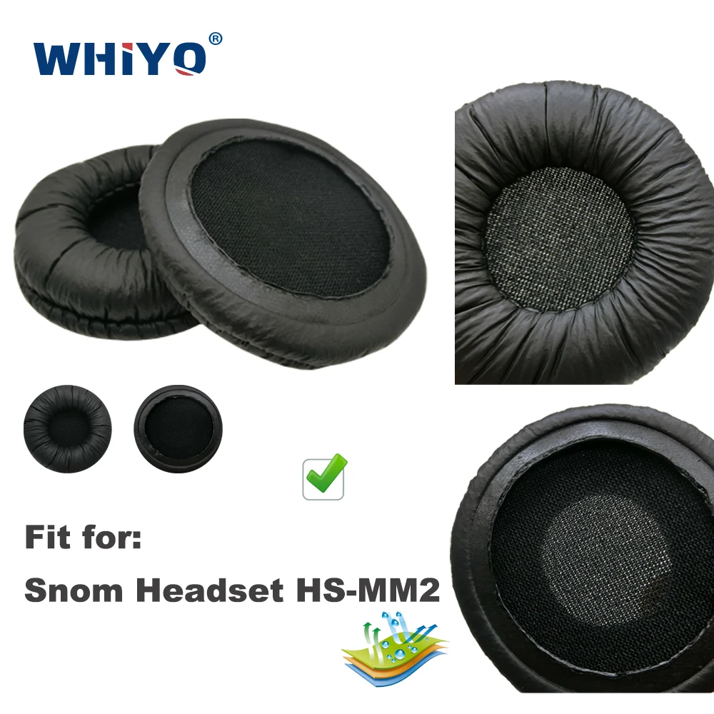 

Replacement Ear Pads for Snom Headset HS-MM2 HSMM2 HS MM 2 (W16-EO2567) Headset Parts Leather Earmuff Earphone Sleeve Cover