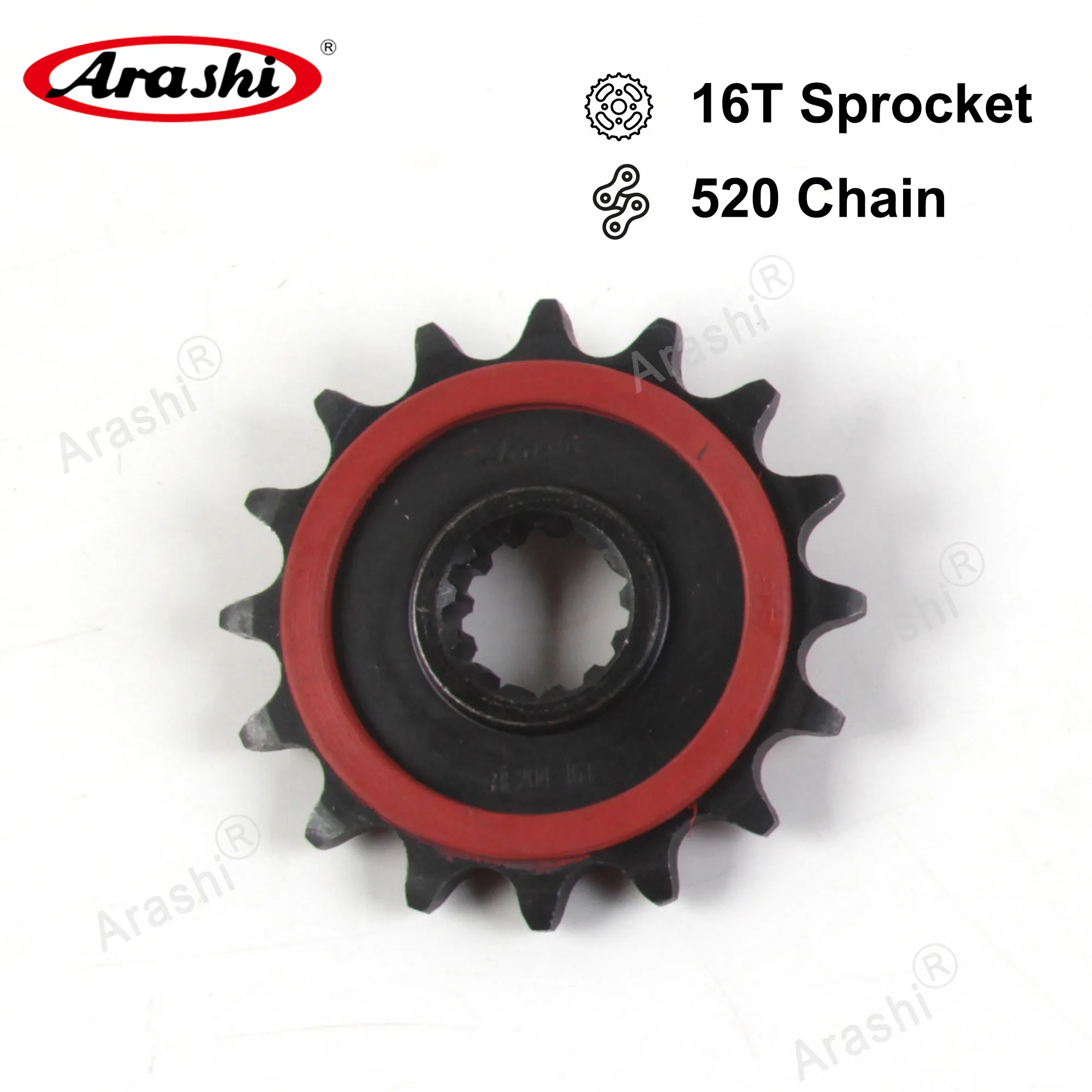 Arashi 16T Rubber Cushioned Front Sprocket For YAMAHA XJ6 Diversion / F / ABS 2009 2010 2011 2012 2013 2014 2015 Chain Sprockets