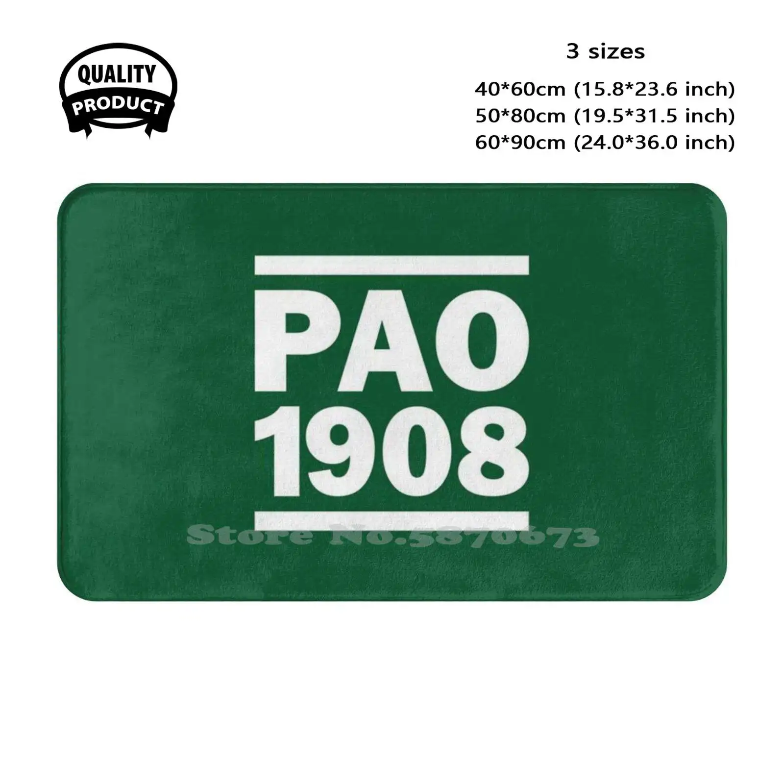 

Pao 1908 Soft Cushion Home Carpet Door Mat Car Rug Panathinaikos Fc Football Club Soccer 80S Emblem Logo Classic Team 1908