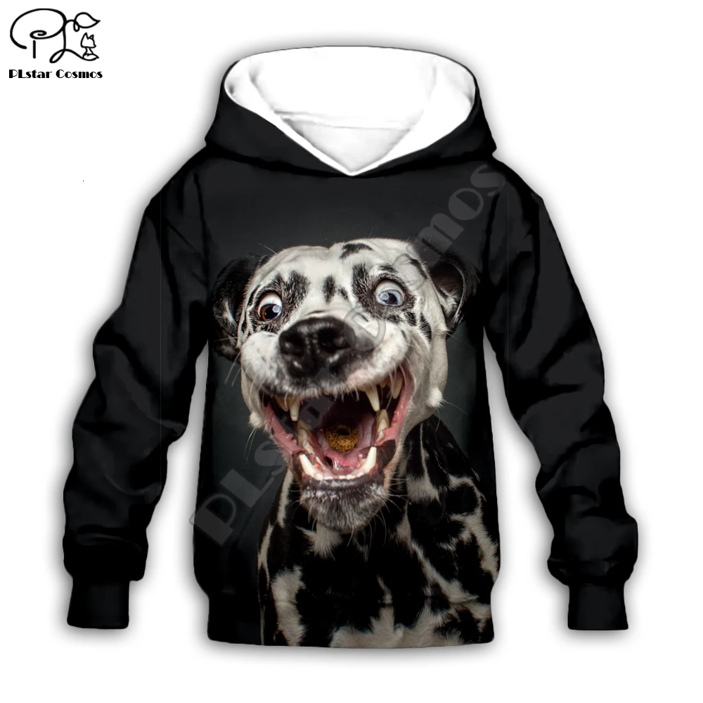 

Kids sets 3D Funny Dog print hoodies children's long sleeve Sweatshirt baby boy girl clothing gift zipper tshirt Pant shorts