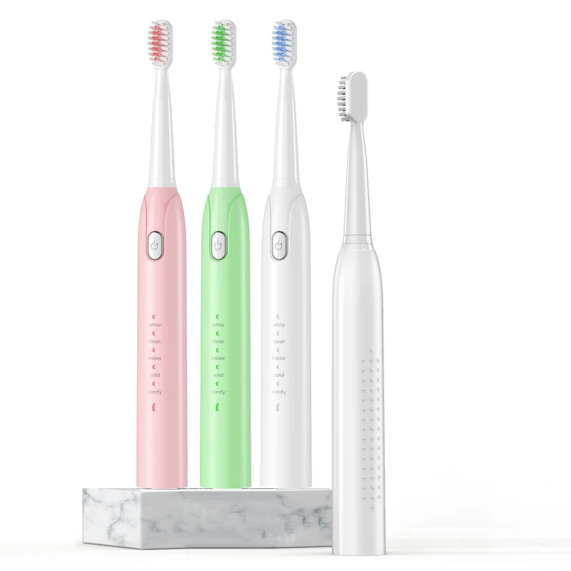 

Electric automatic rechargeable sonic IPX7 Waterproof toothbrush 5 Models with 2 Brush 3 Color