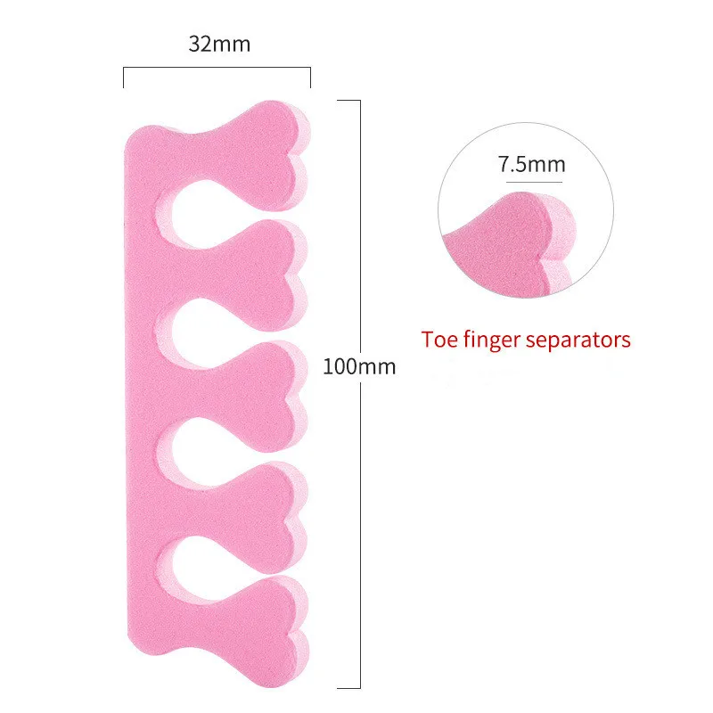 ฟองน้ำสีชมพู100Pcs = 50คู่เล็บ Toe Separators นิ้วมือฟุตฟองน้ำนุ่มเจล Polish Manicure Pedicure Pack เครื่องมือความงาม