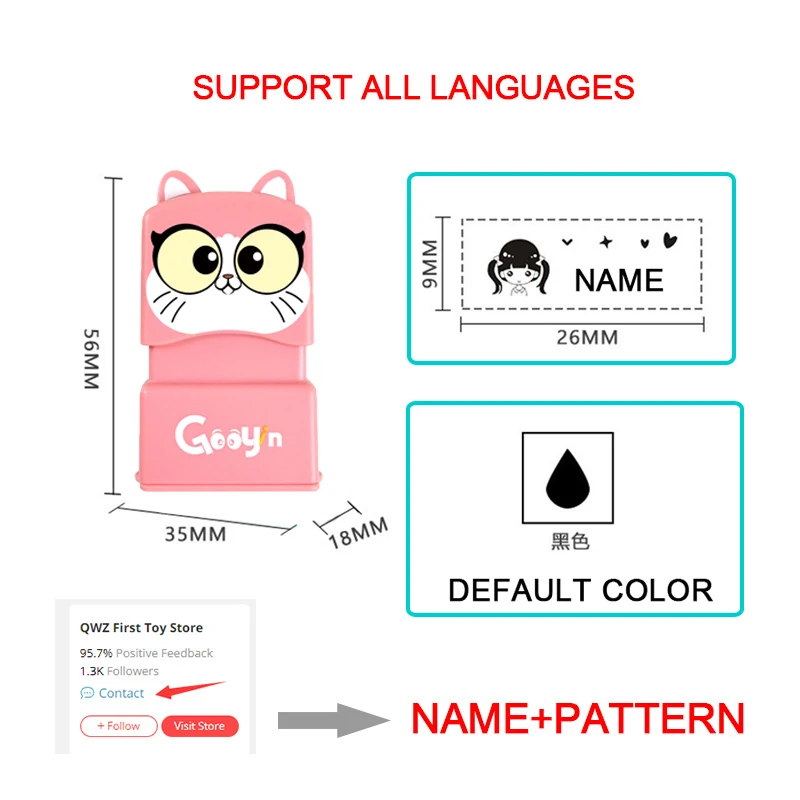 Tampon de nom de bébé sur mesure, jouet de bricolage pour enfants, sceau de nom d'étudiant, chapitre de vêtements, ne se décolore pas, sécurité, autocollant