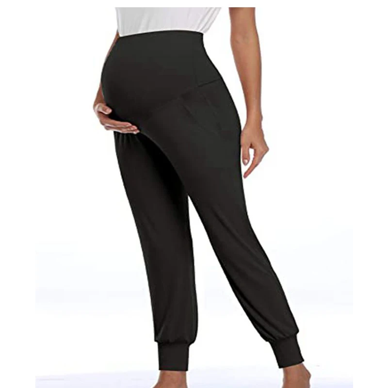 Solid Color Pregnant Women Trousers 2024 Autumn Winter Casual Long Maternity Pants Belly Support Postpartum Pants Female Clothin
