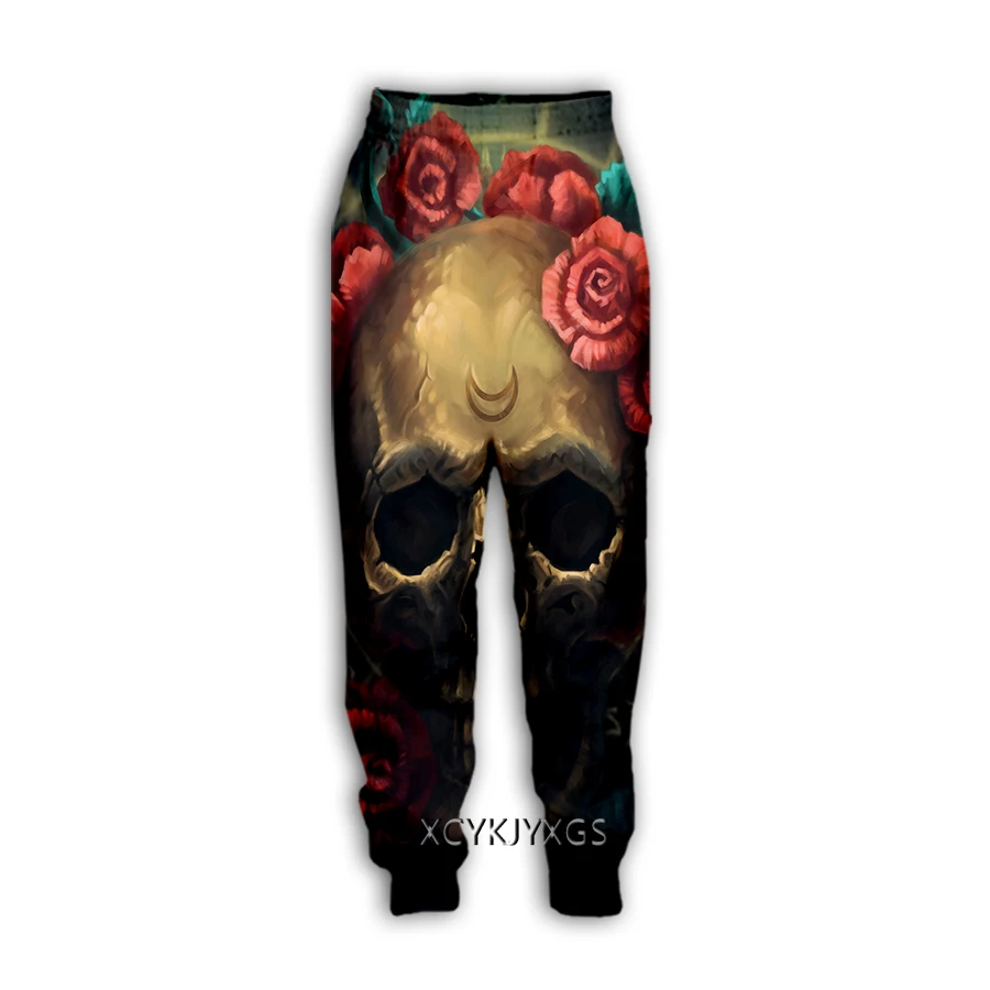 

Rose and Skull 3D Print Casual Pants Sports Sweatpants Straight Pants Sweatpants Jogging Pants Trousers Y30