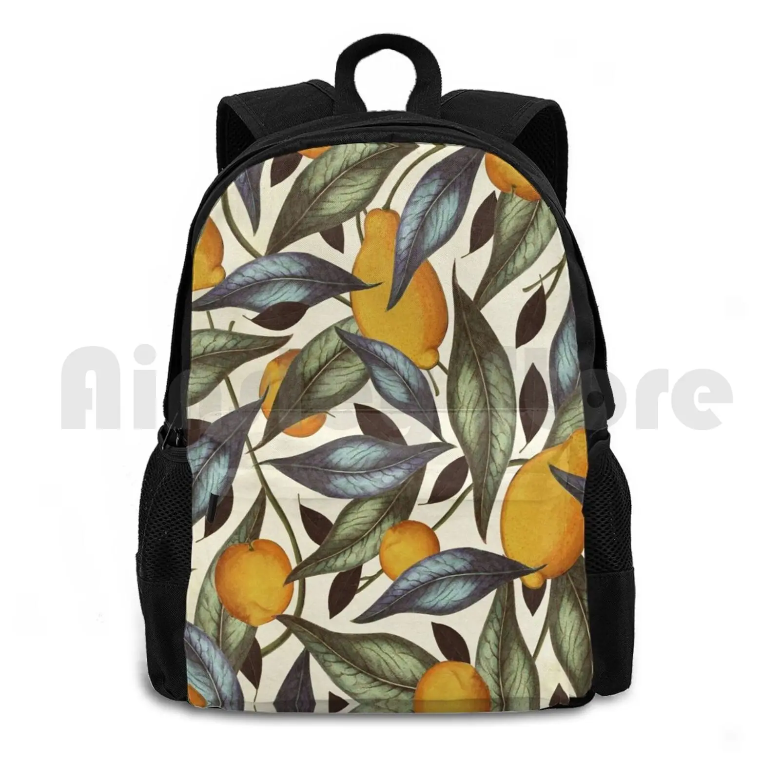 Dicky Bow-Julia Outdoor Hiking Backpack Riding Climbing Sports Bag Botanical Nature Vintage Flowers Floral Fruit Pears Healthy