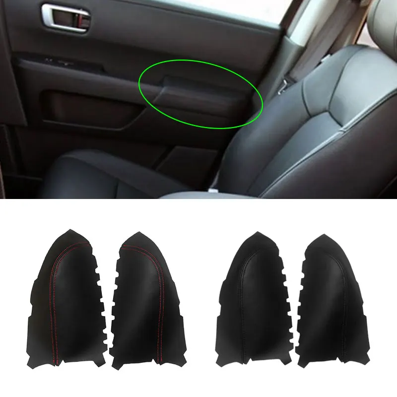 For Honda Pilot 2009 2010 2011 2012 2013 2pcs Microfiber Leather Front / Rear Door Panels Armrest Covers Interior Parts