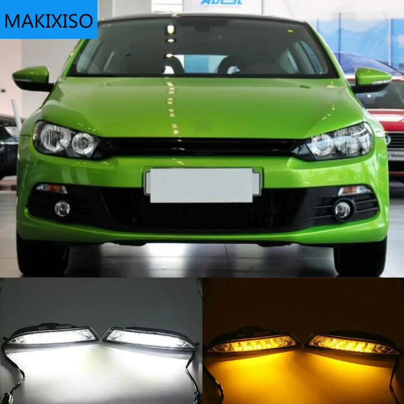 

Для VW Scirocco 2008-2013 автомобиль передний светодиодный Авто Боковой габаритный фонарь Янтарный указатели поворота и Белый DRL Габаритные огни