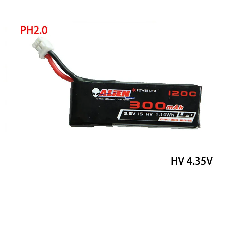 300mAh 3.8V 1S Lipo Battery HV 4.35V 120C PH2.0 Plug Connector for Emax Nano Hawk Tinywhoop Spare Parts