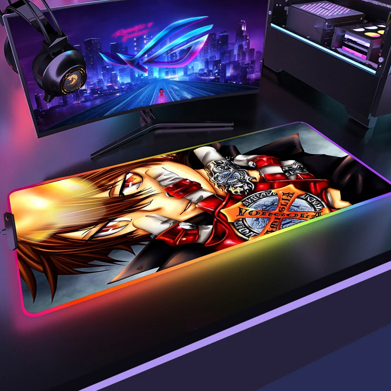 Imagem -05 - Katekyo Hitman Reborn Gamer Rgb Anime Mouse Pad Acessórios de Jogos Led Luz Esteira Mousepad xl Gamer Backlight Teclado Mesa Esteiras