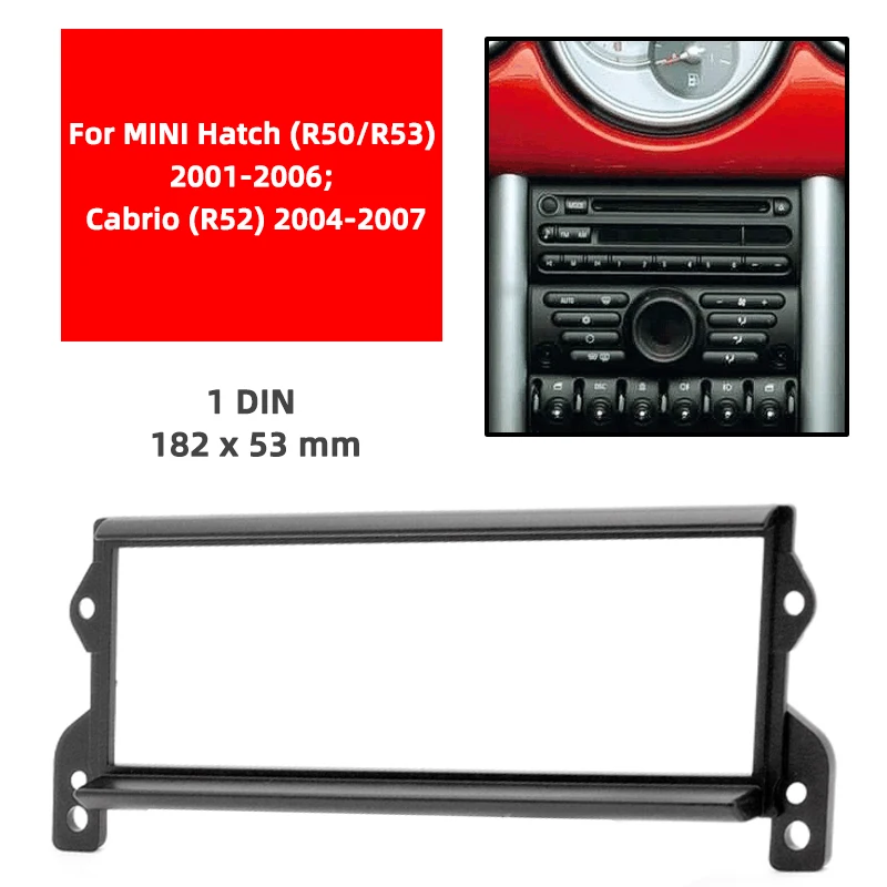 Car Radio Fascia frame For MINI Hatch (R50/R53) /Cabrio (R52) Dash Facia Panel Stereo Audio Bezel dash Mount DVD Player Kit Auto