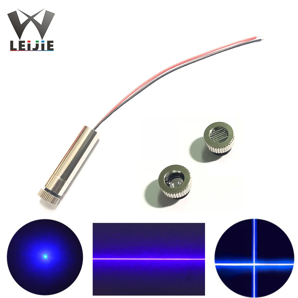 DOT/Linea/Cross 450nm 100mW Focusable 12*45mm 3.7V-5V Blu Puro modulo Laser regolabile 12 millimetri LED Modulo LD