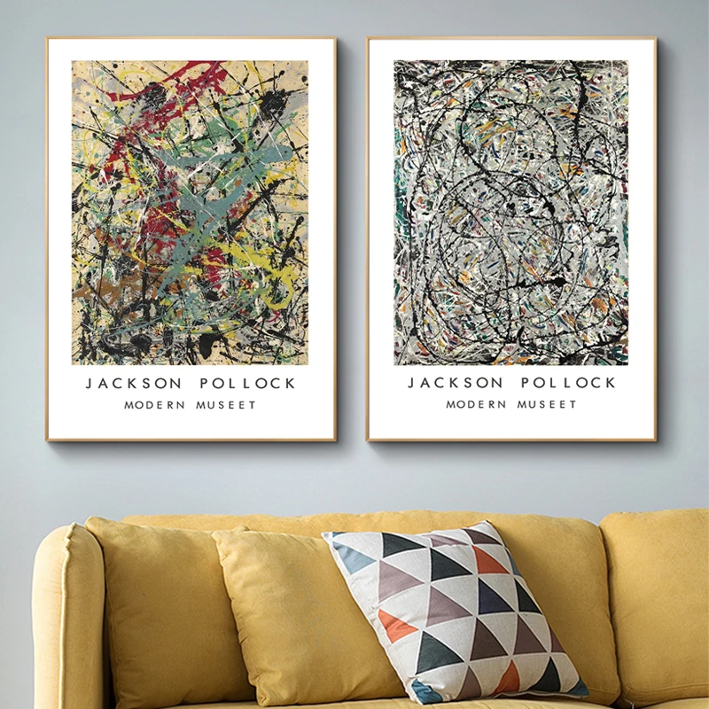 Abstract Jackson Pollock Colorful Canvas Painting Modern Posters and Prints Wall Art Picture for Living Room Wall Decor Cuadros