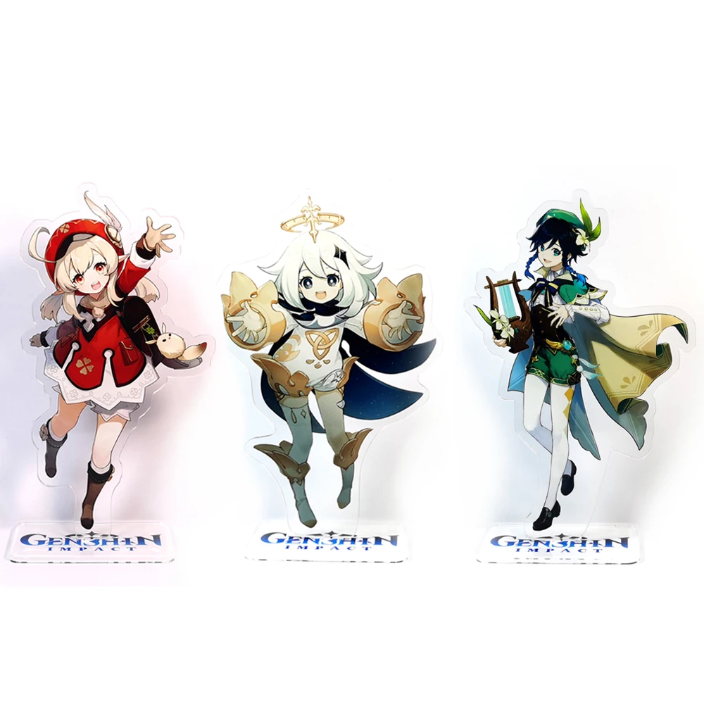 Genshin Impact characters Paimon Klee Venti acrylic standee figurines desk decoration cake topper anime