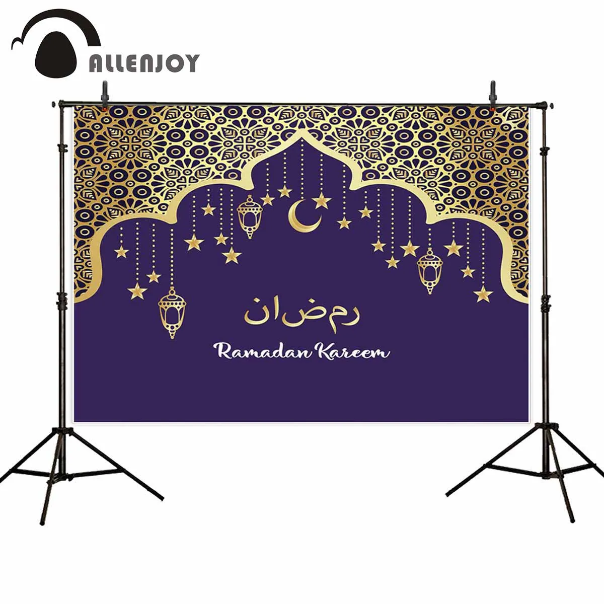 

Allenjoy Ramadan Kareem photography background Eid Mubarak purple golden Eid al-Fitr Islamic festival photo studio photophone