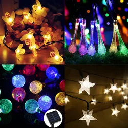 Outdoor Waterproof LED Solar Lamp String Lights 6M 30 LEDs Energy Saving Lamps Flexible Light Holiday Christmas Party Decorative