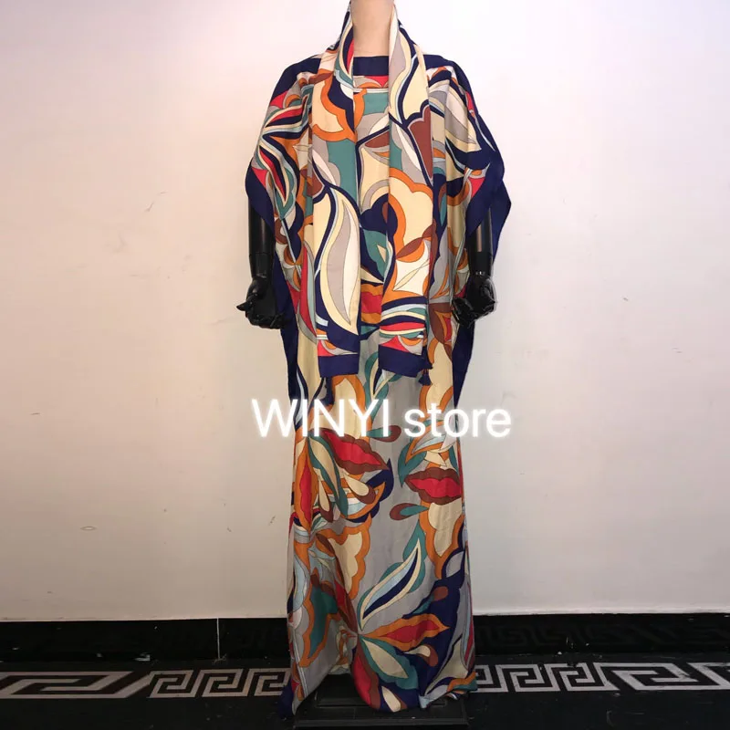 WINYI Robe Femme ผู้หญิงยาว Maxi ชุด2022ฤดูร้อนดอกไม้พิมพ์ Boho Beach ชุดราตรีสั้นพรรคชุดเสื้อ vestidos