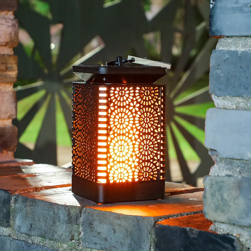 Solar Led Light Outdoor Lantern Waterproof Flickering Flame Light Solar Hang Lantern Landscape Lights Terrace Yard Garden Decor