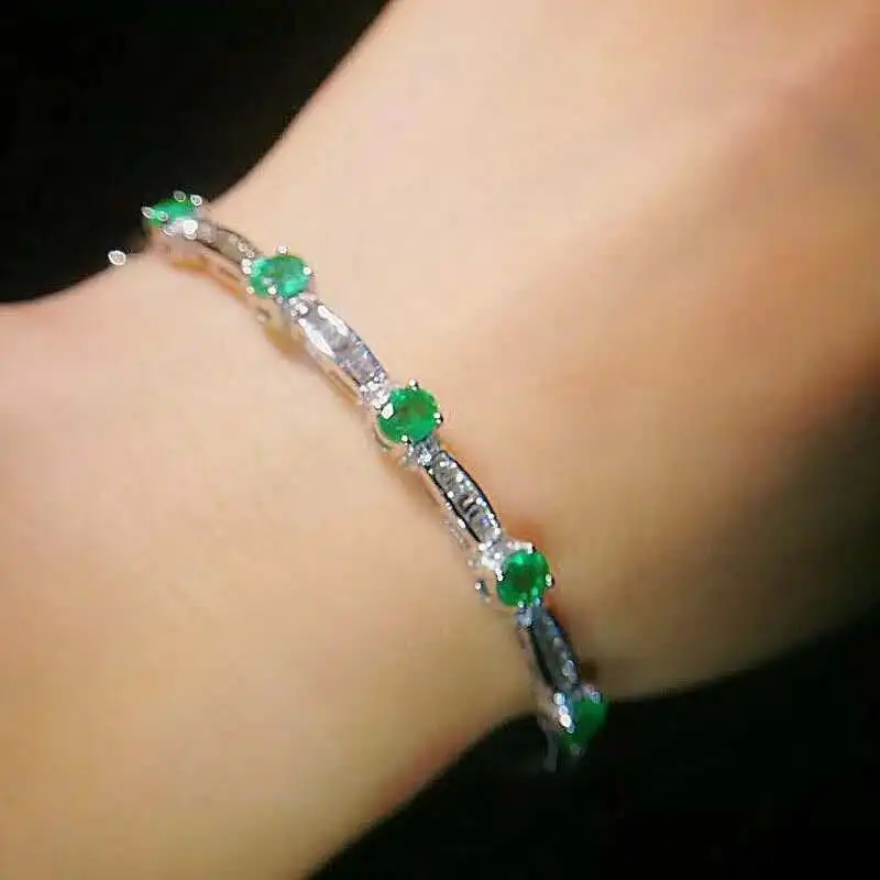 

100% Natural And Real Emerald bangle Free shipping Natural real emerald For men or women 925 sterling silver Bangle