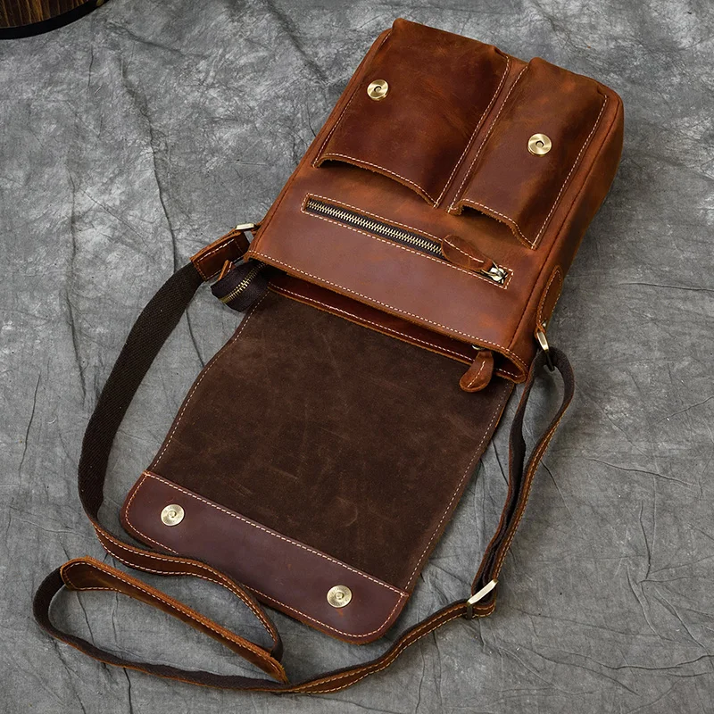 New Arrivals Genuine Leather Shoulder Bag High Quality Crossbody Bag Men Male Sling Bag Messenger Bag boys school bag male bag