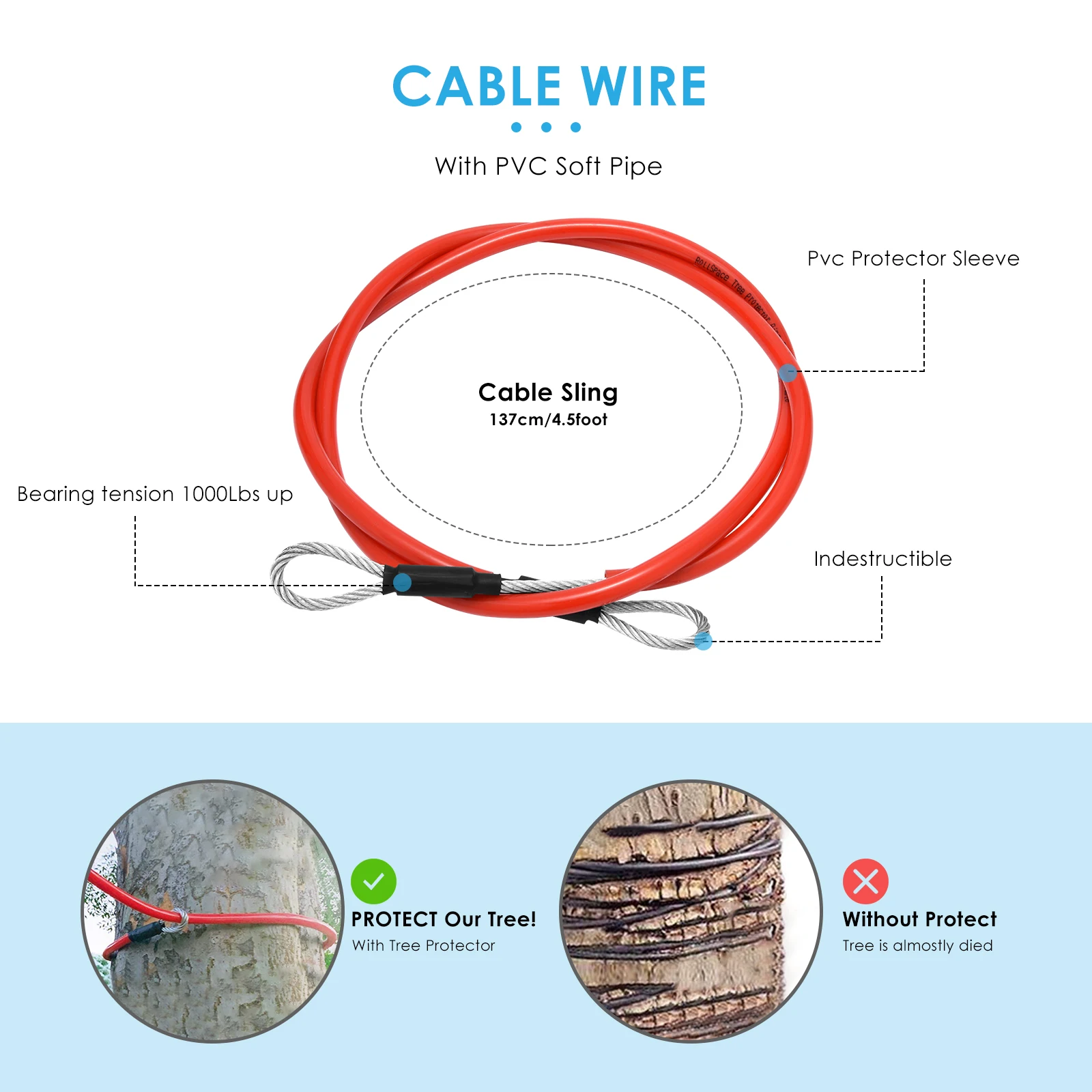 EU US UK Stock 80/100/120ft 6mm Diameter Heavy Duty Compound Galvanized Steel Zip Line Kit Stainless Steel Spring Brake for Kids