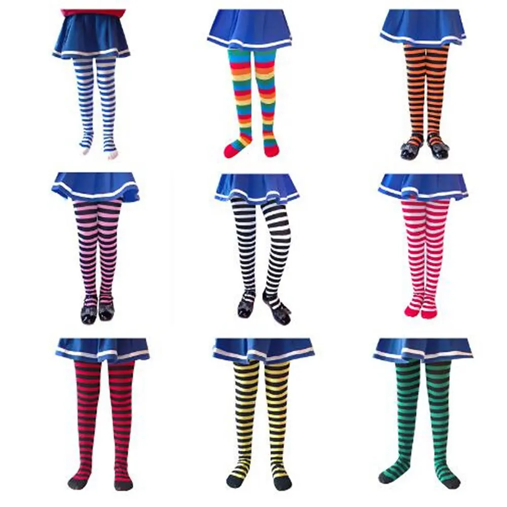 Halloween-Mädchen Gestreifte Strumpfhose Festtagsparty-Kostüm-Requisiten Strumpfhose Kinder-Strumpfhosen Dünne Strümpfe Mädchen-Accessoires – Detail 1