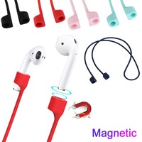 Fone De Ouvido Silicone Anti Lost Magnetic Rope Earphones for Apple Airpods 2 1 Air Pods Bluetooth Wireless Headphone Earbuds