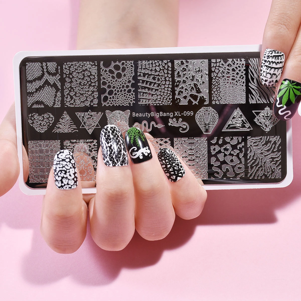 BeautyBigBang Stamping Plates Set Classic Style Animal Geometry Snake Flower Tiger Pattern Image Nail Art Template