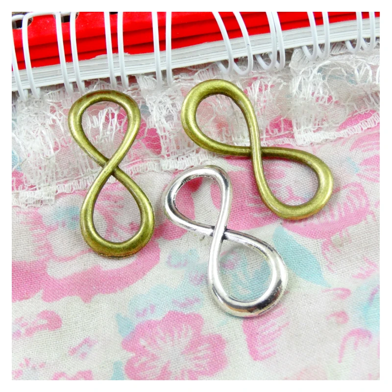 

50pcs Curved SideWays Smooth Metal Infinity / eight 8 Connector Charm making Bracelet jewelry findings