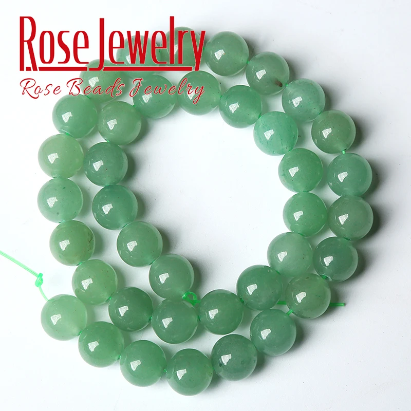 Green Aventurine Jades Beads Natural Stone Round Loose Spacer Beads For Jewelry Making DIY Bracelets Necklaces 4 6 8 10 12mm 15\