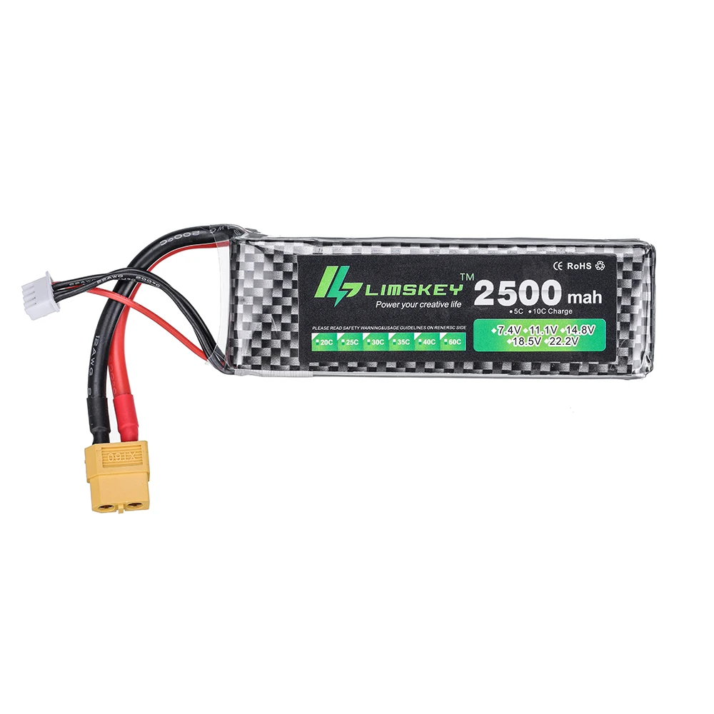 3S 11.1v 2500mAh 40C LiPo Battery XT60/T/JST/TRX Plug For RC Car Airplane Helicopter 11.1v Rechargeable Lipo Battery 2pcs