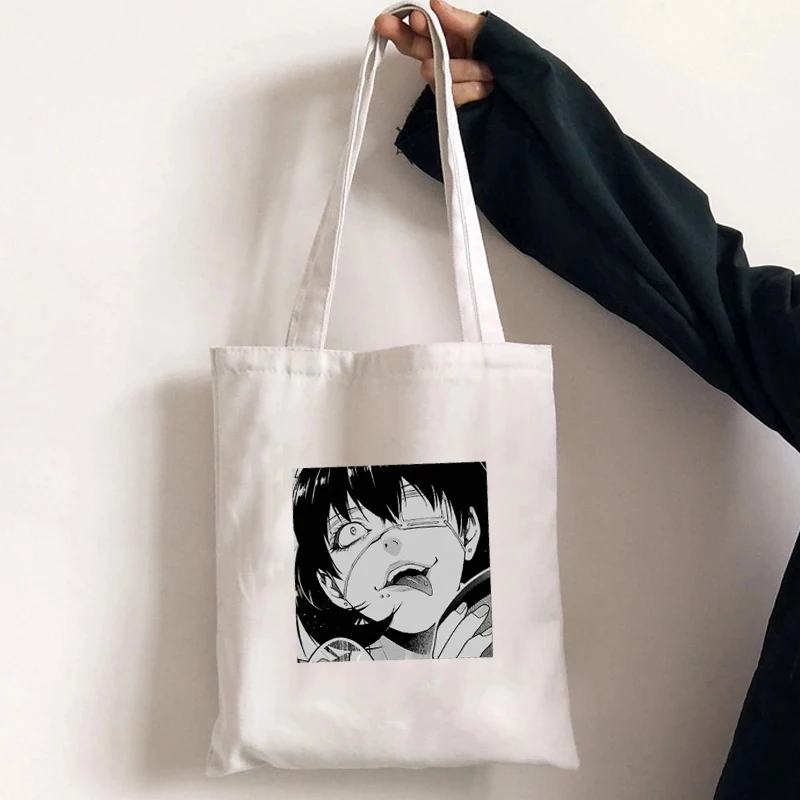 Japanese anime y2k female bag Harajuku gothic canvas bag horror cartoon large capacity shopper bag casual fashion shoulder bag