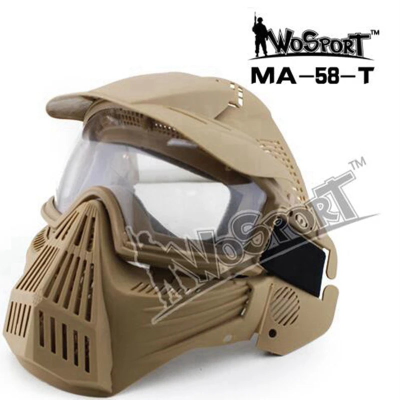 Tactical Removable protective mask respirator for motorcycle helmet protective glasses bike outdoor workplace safe