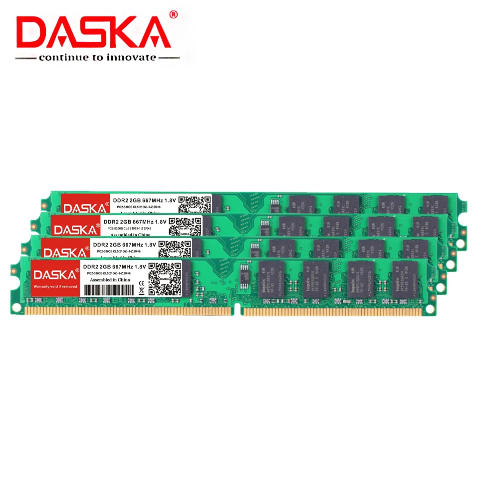 DASKA DDR2 2GB Pc2 6400 800Mhz Is Suitable For Desktop PC2-6400 667MHZ (For Intel AMD) High Compatibility