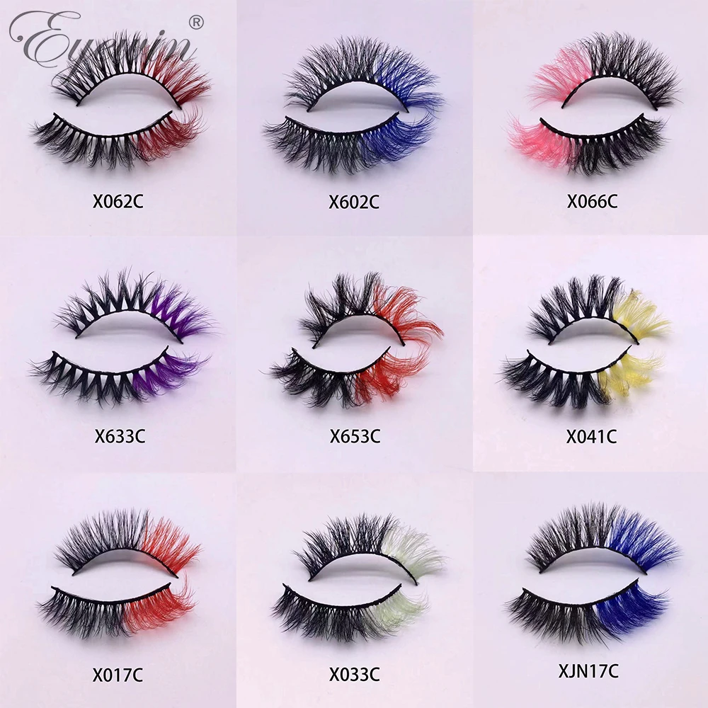 Eyewin 10/20/30/50/80/100/200 Pairs Color Eyelashes Wholesale 3D Mink False Eyelash Multi Colored Fake Lashes for Party Makeup