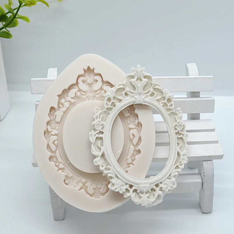 Flower Frame Silicone Mold DIY Cake Pastry Fondant Moulds Chocolate Dessert Lace Decoration Supplies Resin Kitchen Baking Tool